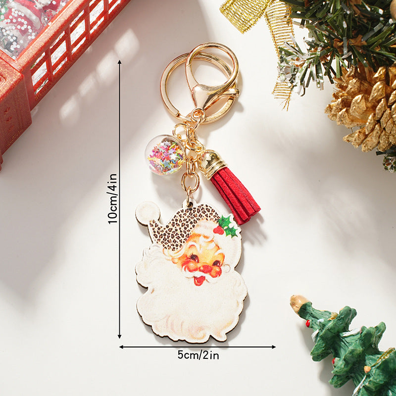 Wholesale Christmas Gift Wooden Cartoon Keychain